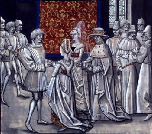 Mariage des filles de Philippe Ier - Guillaume de Tyr - Historia (BNF - Mss.Fr.68, folio 143)